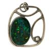 38.70 Ct Natural Aurora Fire Opal Oval Certified 925 Sterling Silver Pendant