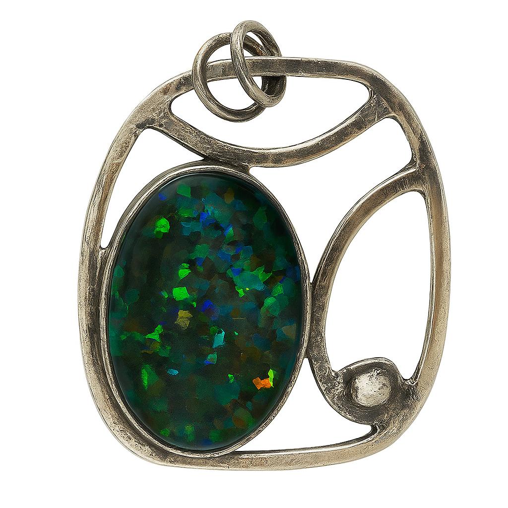 38.70 Ct Natural Aurora Fire Opal Oval Certified 925 Sterling Silver Pendant