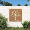 VidaXL Garden Wall Decoration 55x55 Cm Corten Steel Tree Design 824505