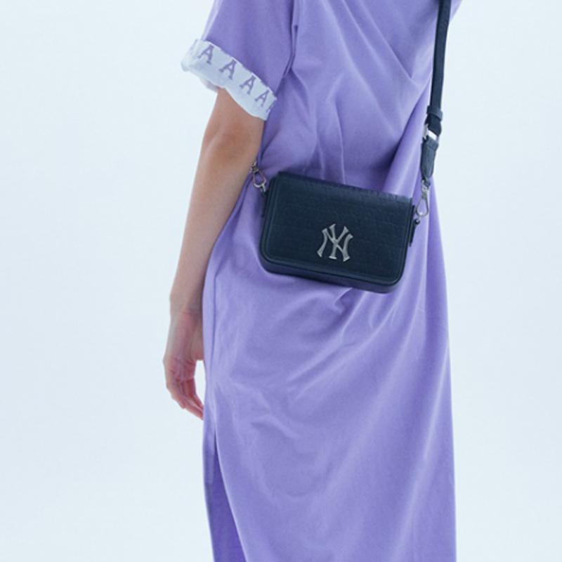 Новая хлопковая сумка через плечо MLB, сумка кроссбоди обычная унисекс черная 32BGPB111-50L