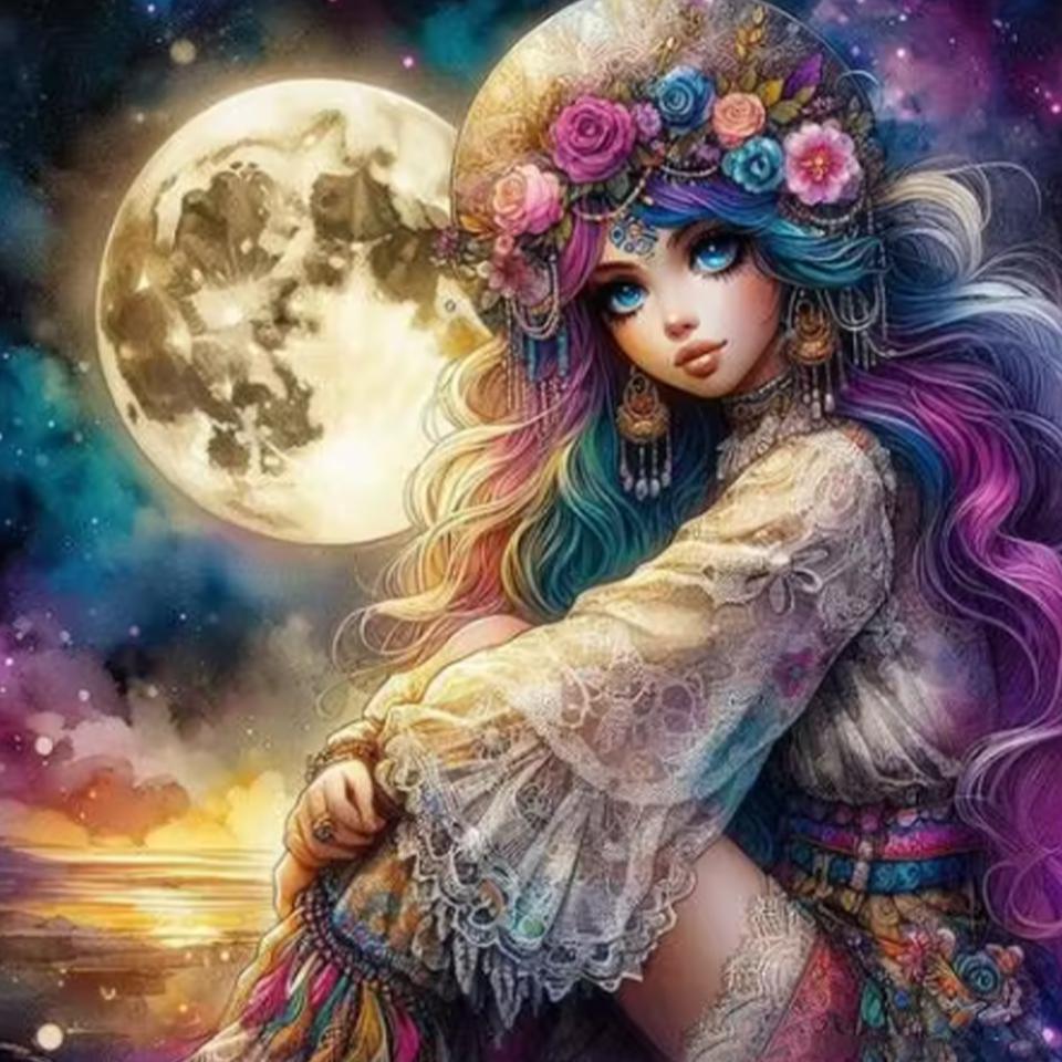 Девочка 5DDIY Алмазная картина Новинка 2024 Полный круг Квадрат животное Алмазная мозаика вышивка мультфильм Фея Подарок украшение для дома