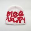 Wool Acrylic Beanie Bonnet Letter Printing Cold Cap Gothic Casual Skullies  Men Women