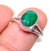 Изумруд(Смоделированный) Ювелирное кольцо ручной работы из стерлингового серебра 925 пробы с драгоценным камнем S.9 c6g02
