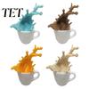Creative Shelf Ornaments 3D Printed Spilling Coffee Mug Figurine, Splash Cup Sculpture, Art Tabletop Decor for Home Office Desktop, Gift Lovers