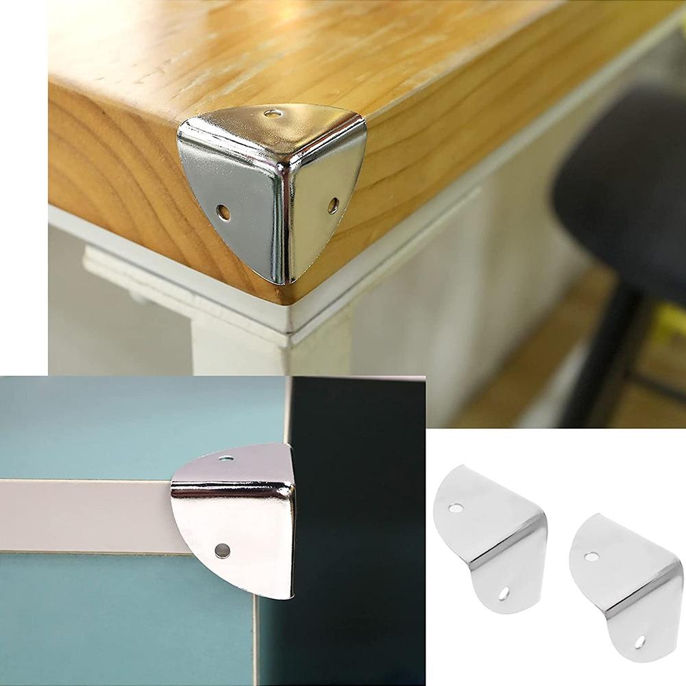 Silver Tone Corner Protectors Square Corners Tables Toolbox