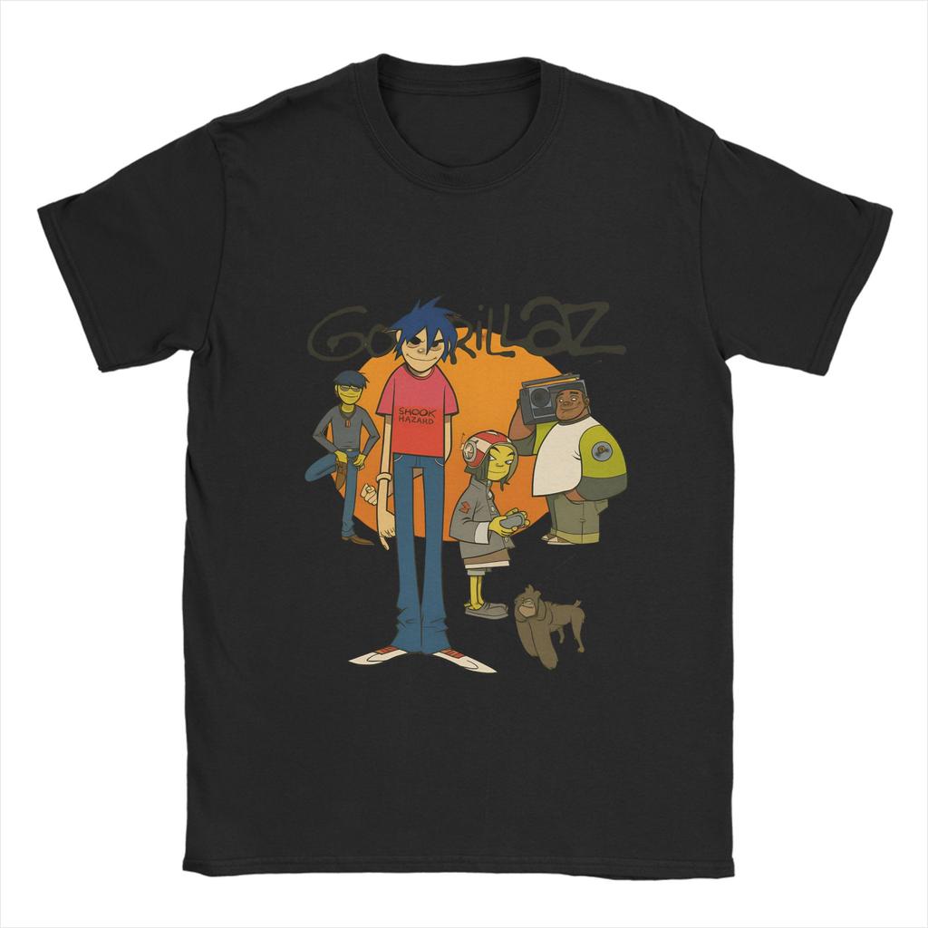 Мужские футболки Gorillaz, забавные хлопковые футболки с коротким рукавом, футболки с круглым вырезом, одежда, идея подарка