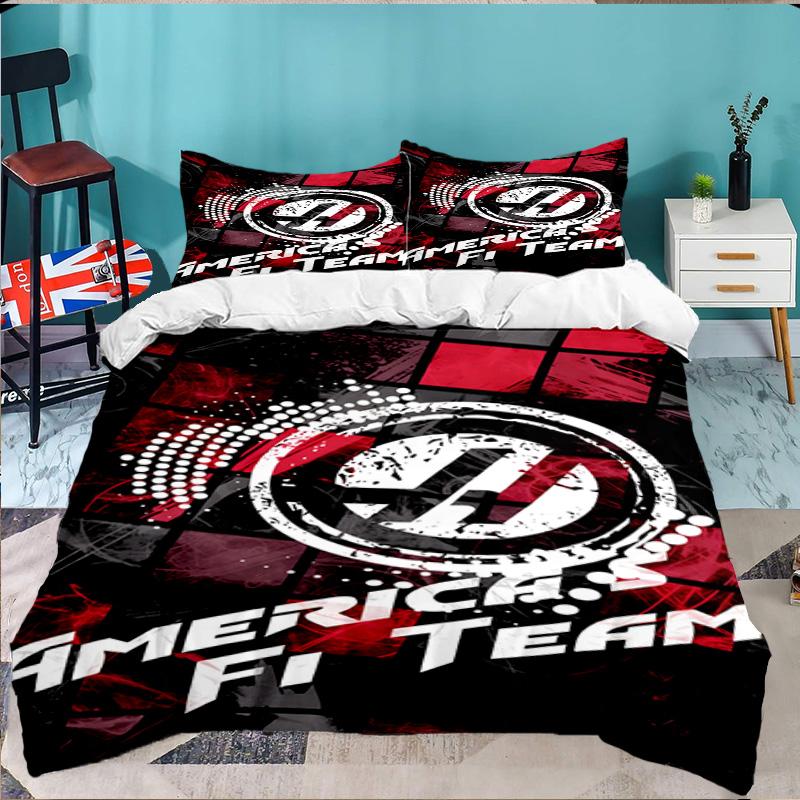 3PCS F1 Team Bedding Set,Including 1pc Duvet Cover And 2pcs Pillowcases Perfect for Bedroom, Dormitory, Large size Fan Christmas gift