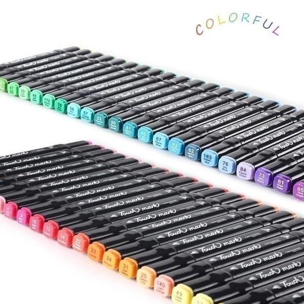 Набор художественных маркеров премиум-класса, 24/30/36/40/48/60/80 цветов, спирторастворимая ручка с двойным наконечником, мультяшный эскиз Copic для художников, дизайнеров, двойной маркер