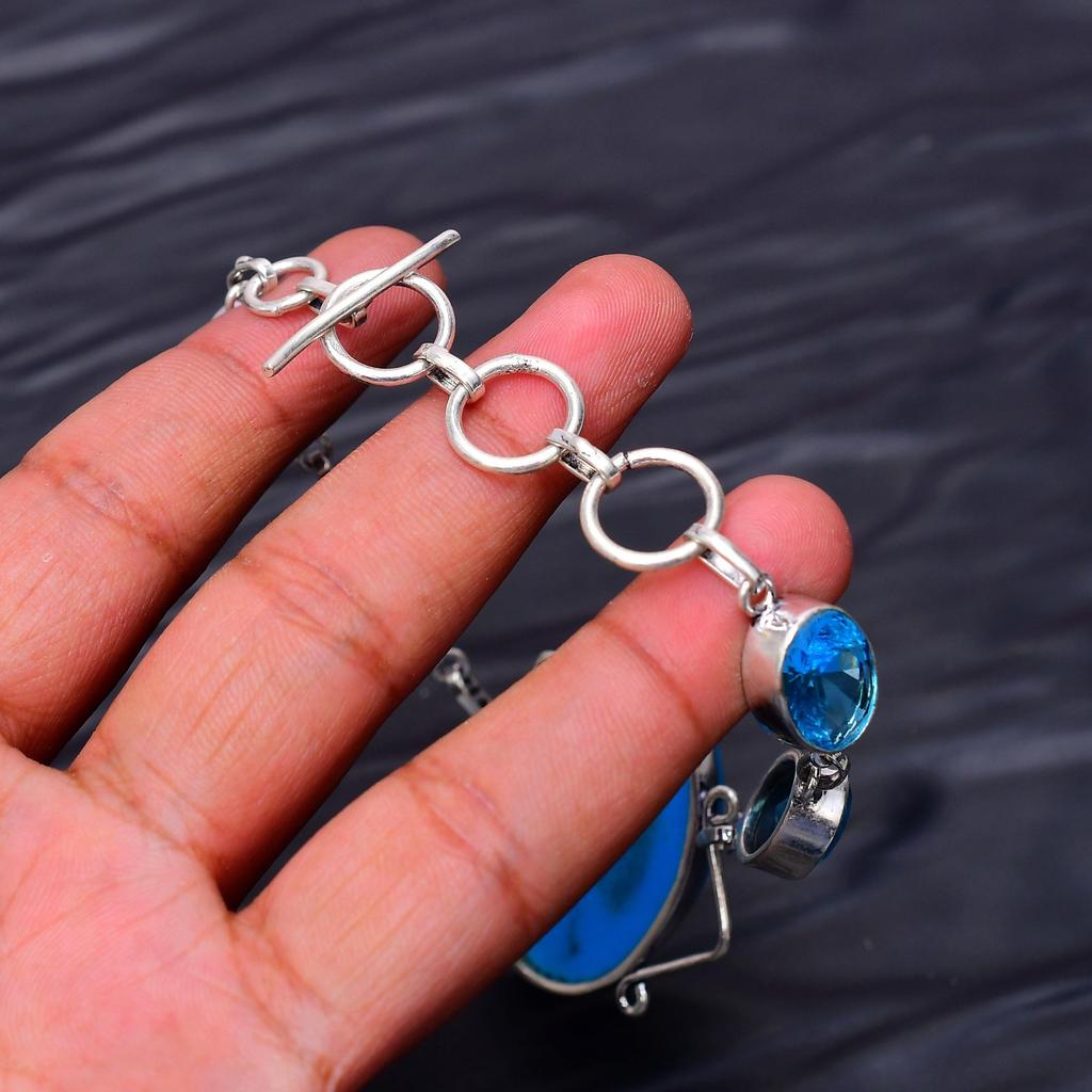 Triplet opal Gemstone : 925 Sterling Silver Handmade Multi Gemstone Bracelet Jewelry