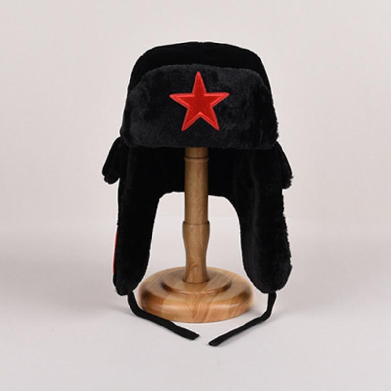 Шапка Thunderbird для мужчин, зимняя, теплая, детская, хлопковая, детская, для езды на велосипеде, красная, с пентаграммой, толстая, для холодной погоды