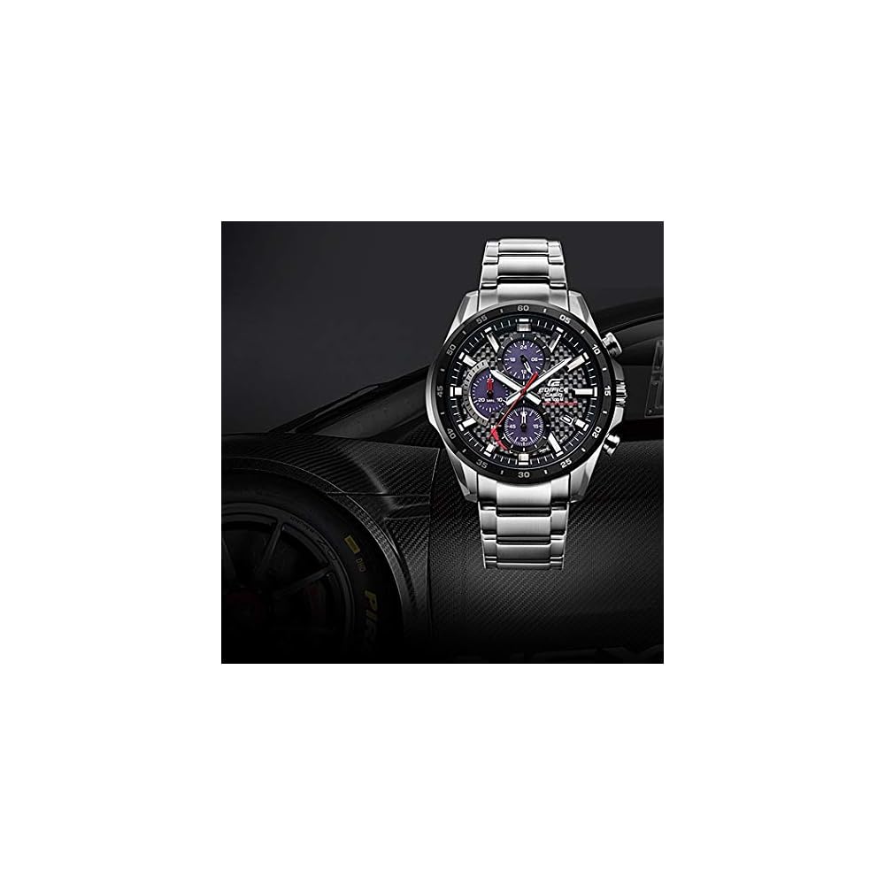 Casio Солнечные часы EDIFICE CHRONOGRAPH Casio Edifice Chronograph EQS-900DB-1A Мужские Аналоговые Водонепроницаемые Черно-Серебристые [Параллельный импорт]
