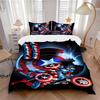 3Pcs Captain America Shield Bedding Set Soft Fabric Duvet Cover Pillowcases Home Xmas Halloween Gift 1 Duvet Cover 2 Pillowcase Es120