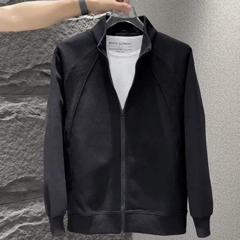 Осенняя куртка-толстовка с воротником-стойкой на молнии для мужчин, модные свободные и универсальные топы для пар