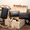 Мужской кошелек с длинной молнией, защитой от кражи, размагничиванием, RFID, несколькими картами, из натуральной коровьей кожи