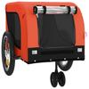 Bike Trailer for Dogs Orange and Black Oxford Fabric & Iron