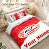 Custom Name Bedding Set 3 PiecesPSV Eindhoven FC Print Duvet Cover + 2 Pillowcases Soft Bed Decor