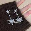 Sparking Snowflake Earrings Crystal Christmas Earrings Fashion Zircon Earrings  Women Gift