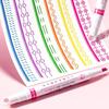 6pcs/set Dual Tip Highlighter Pen Roller Tip Decorative Outline Pen Graffiti Pen  School Office