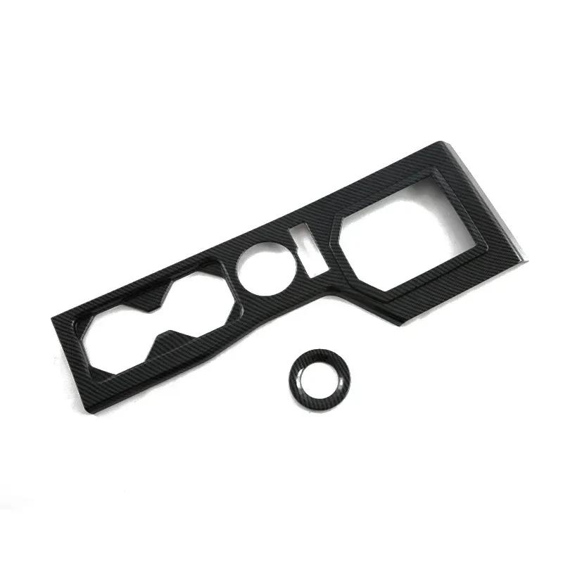 L/RHD For Mitsubishi Triton L200 2024 2025 Carbon Center Control Gear Shift Front Water Cup Holder Cover Interior Accessories