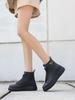 2024 Stylish Black Platform Women's Short Boots – Enhanced Height, Casual and Sporty Fit