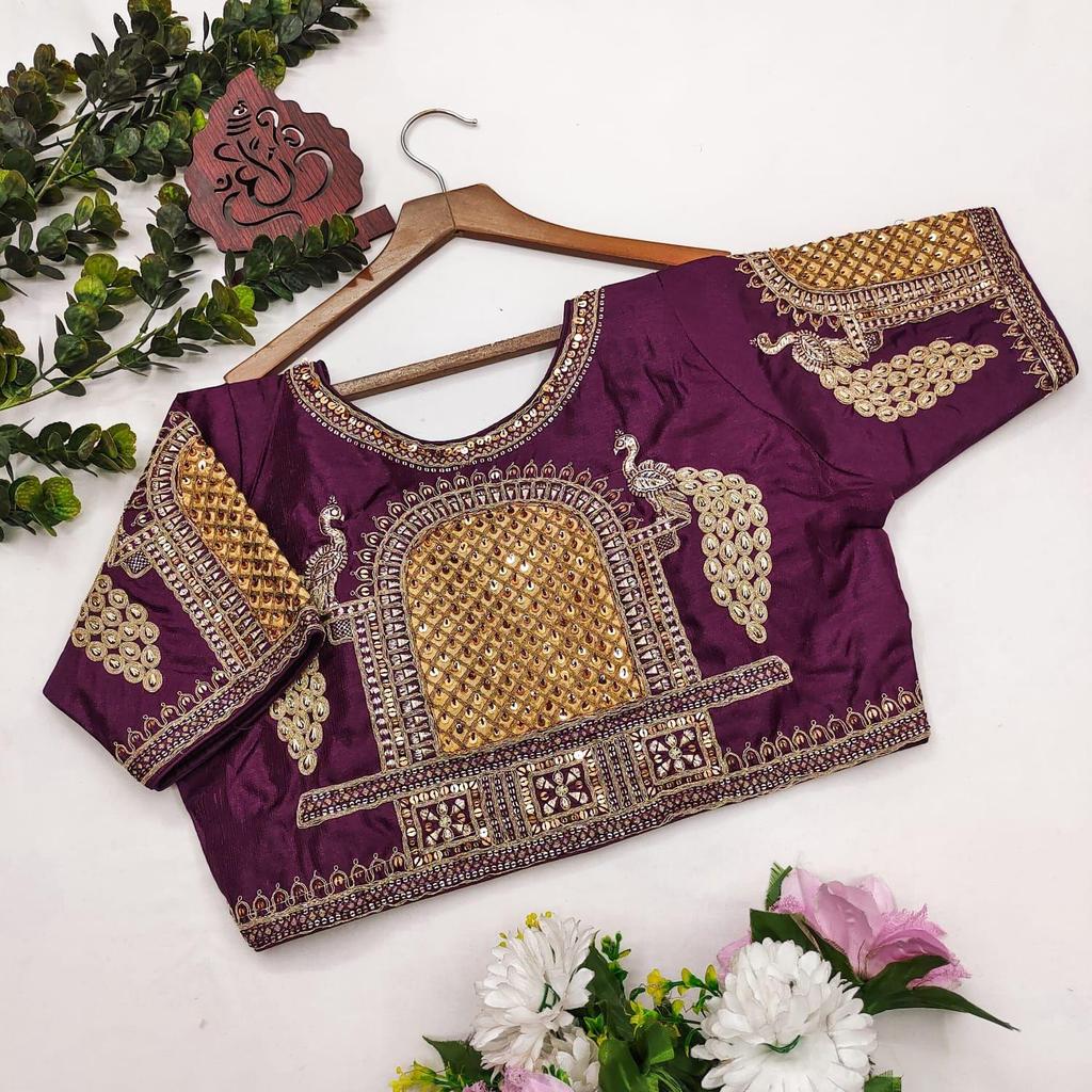 Тяжелая свадебная блузка для невесты| Блузка для ношения с сари (размер 46RU, размер блузки можно увеличить до 52RU)