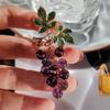 Новая милая брошь-булавка с гроздью фиолетового винограда и листом с капающей глазурью, для женской одежды, ювелирные аксессуары, подарки