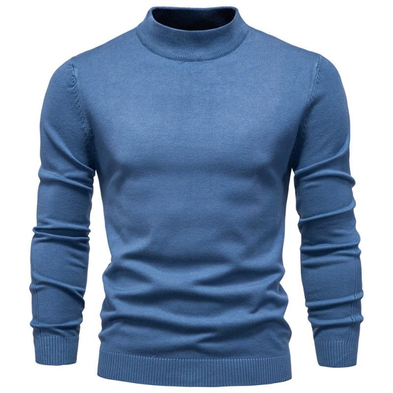 Mens Turtleneck Knit Sweater Casual Long Sleeve Pullover Fall Winter Slim Fit