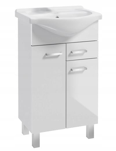 Bathroom Cabinet with Sink on Legs 85x55 Standing, Mea with Extended Faucet