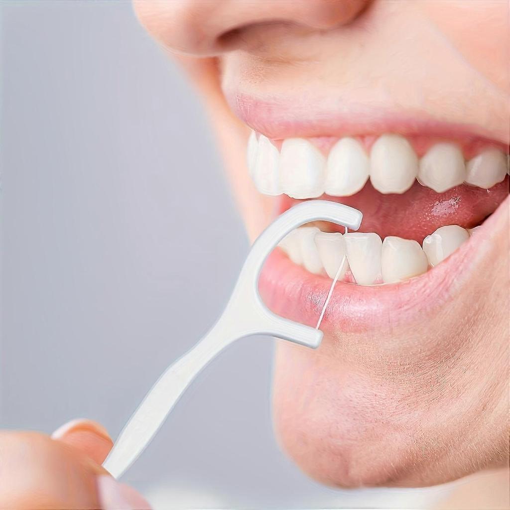A Must-have for Daily Travel 50pcs Count Floss Sticks with Sealed Storage Box Oral Care Portable Disposable Floss Stick