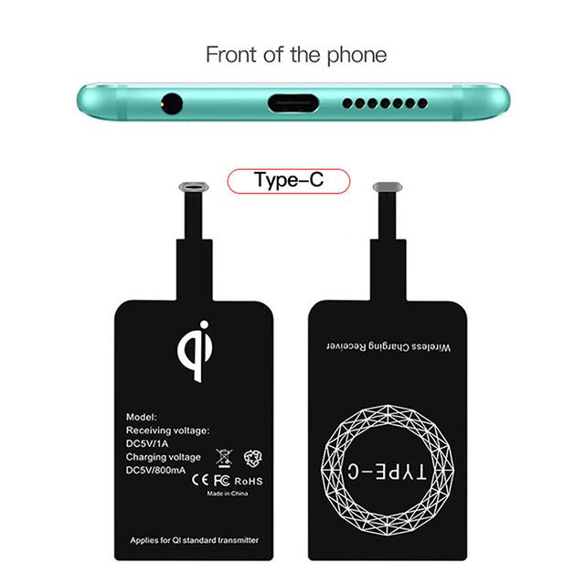 Приемник беспроводной зарядки для iPhone 6 7 Plus 5 5s Micro USB Type C Универсальное быстрое беспроводное зарядное устройство для Samsung Huawei Xiaomi