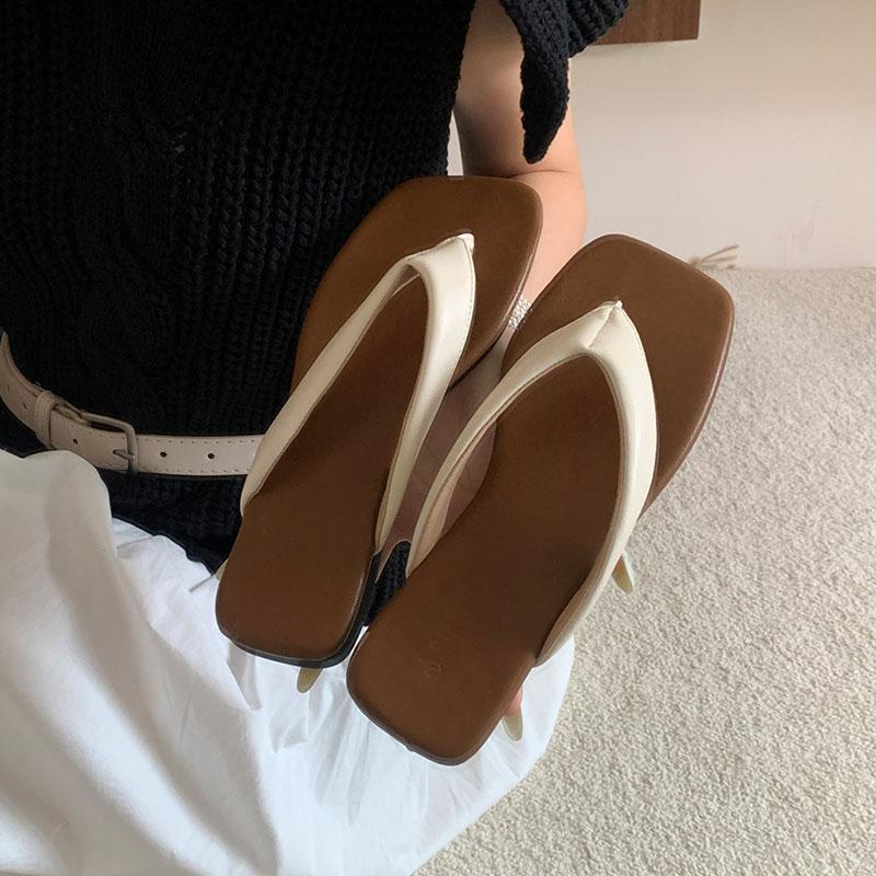 Модные летние пляжные шлепанцы Женские балетки Слайды Тапочки Обувь Женская обувь Модные с квадратным носком Женские балетки Тапочки Сандалии Обувь