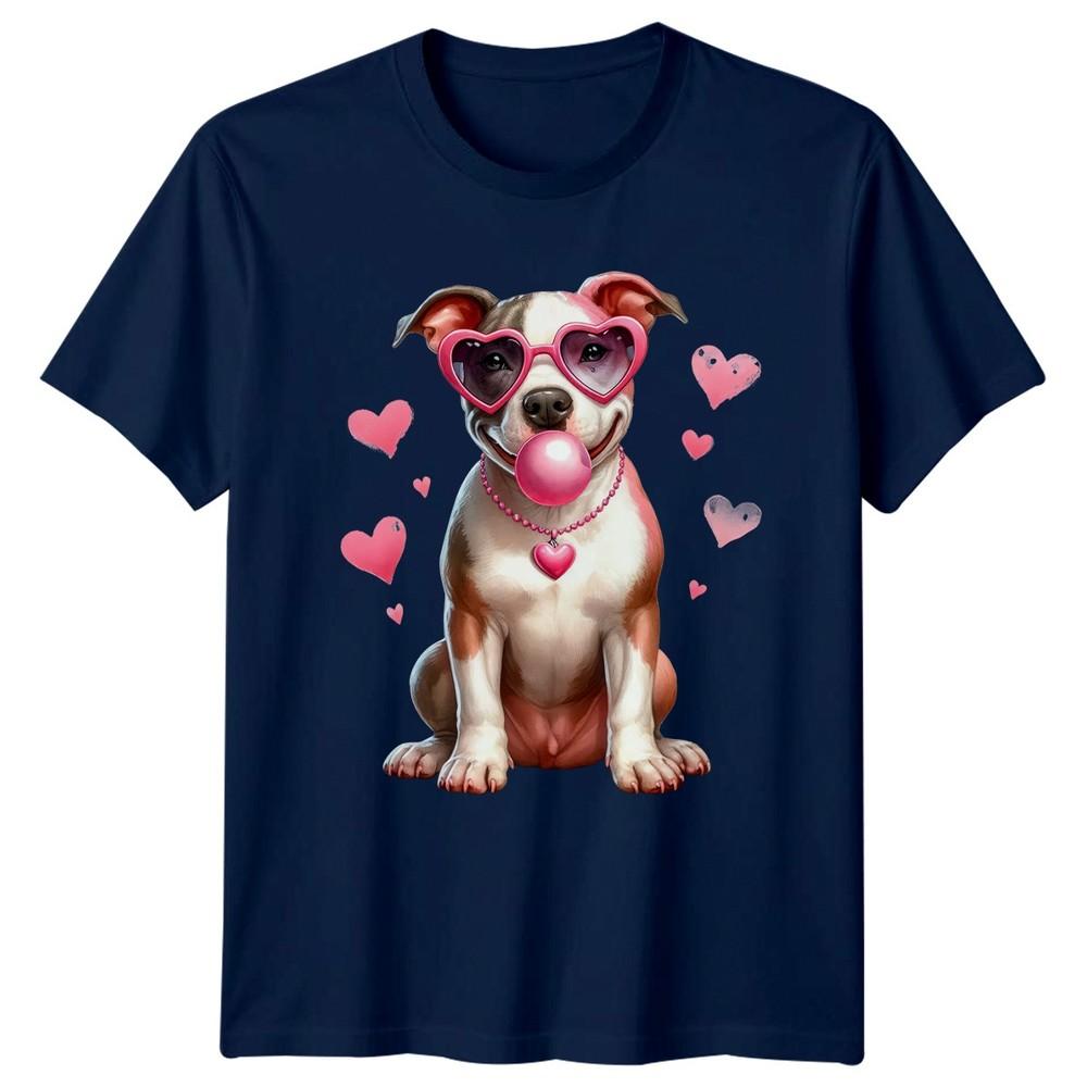Puppy Dog Heart Glasses Valentine Animal Unisex Unisex Graphic Tee