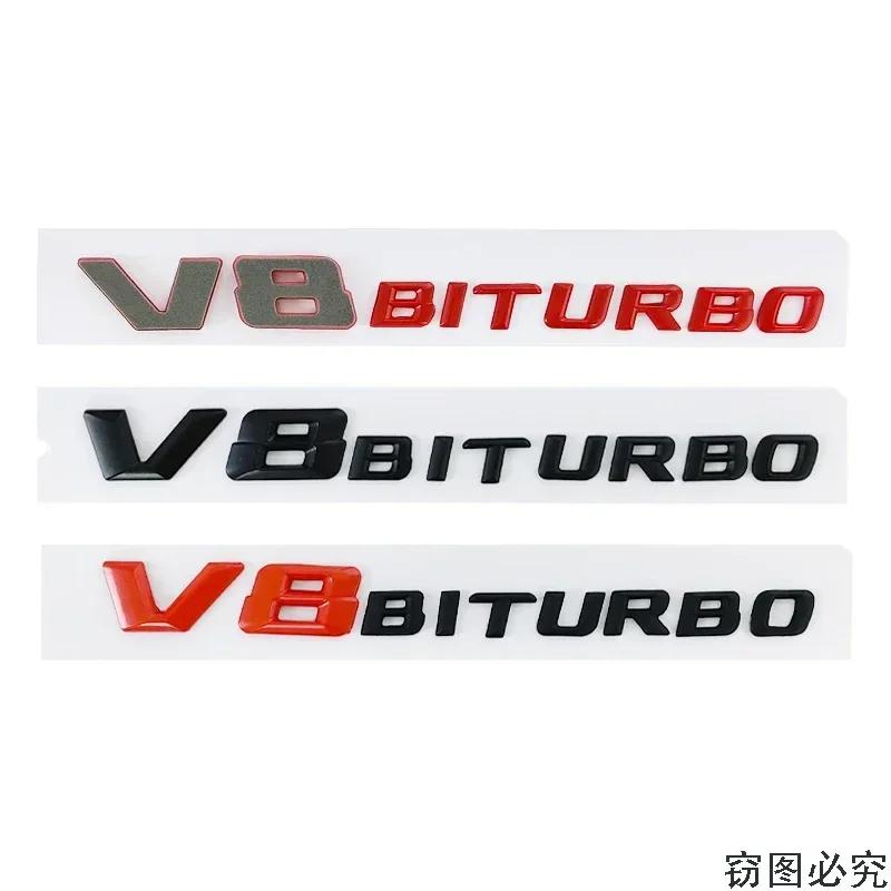 ABS V8 BITURBO Badge Decal Car Body Trunk Emblem Letters Sticker for Mercedes Benz W210 W211 W212 W213 GLA GLK ML GL GLC GLE VH0