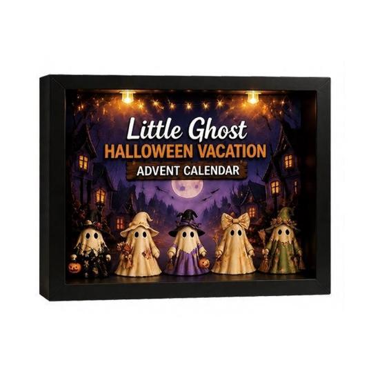 Halloween Advent Calendar 24 Days Ghost Countdown Calendar with 24 Collectible