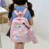Cartoon Bear Polyester Kids Backpack With Lightweight Design For School