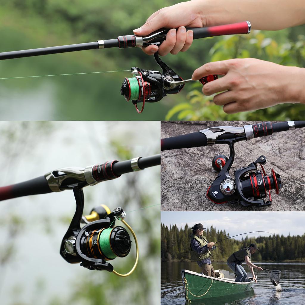 SOUGAYILANG Telescopic Fishing Rod 1.6M Spinning Fishing Pole Fishing Reel Set 5.0:1 Speed Metal Spool Carp Reel Rod Combo