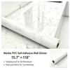 Marble PVC Self-Adhesive Wall Sticker 15.7"X 118" Suitable for Self-Adhesive Waterproof Kitchen Counter Wallpaper for Desktops
