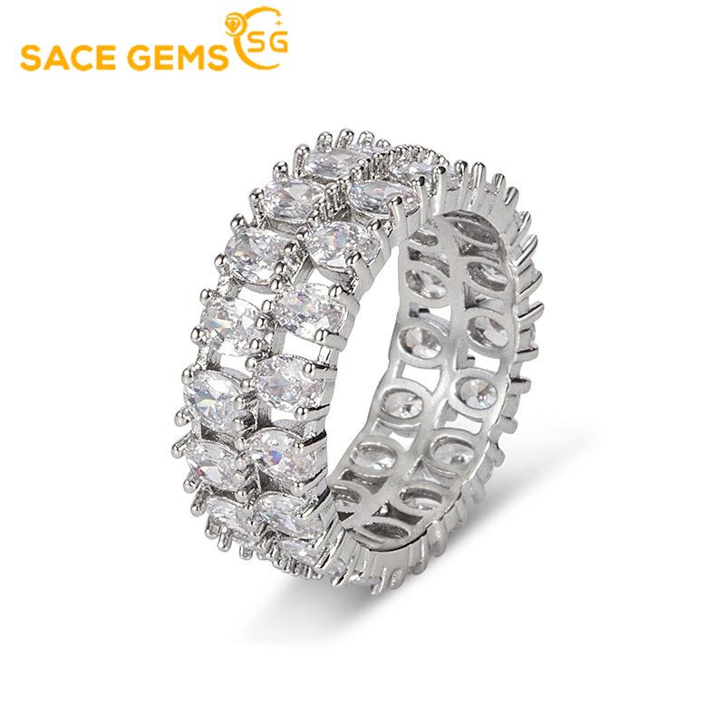 Sace Gems Классическое кольцо из медного сплава с цирконом, женские ювелирные изделия, свадебный подарок для вечеринки