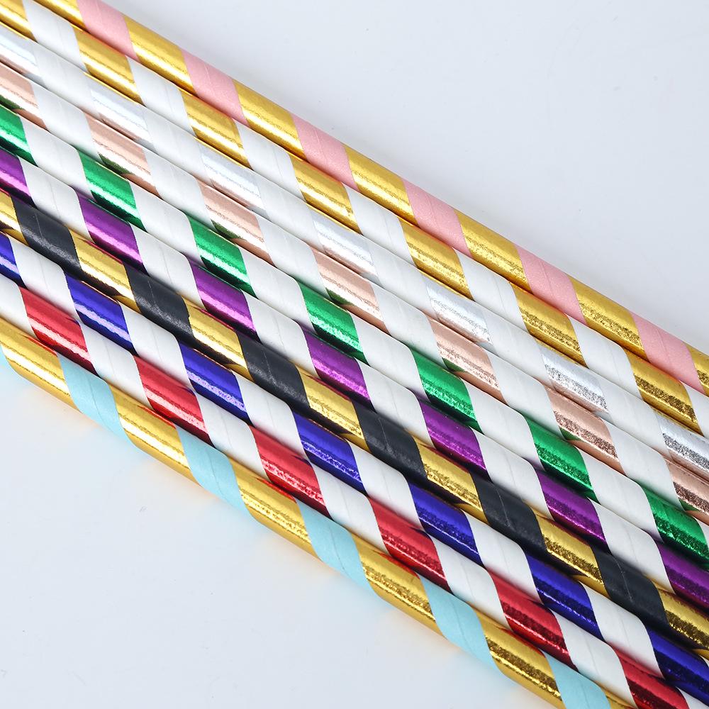 Biodegradable Colorful Striped Paper Straws - Eco-Friendly Disposable Kraft Straws