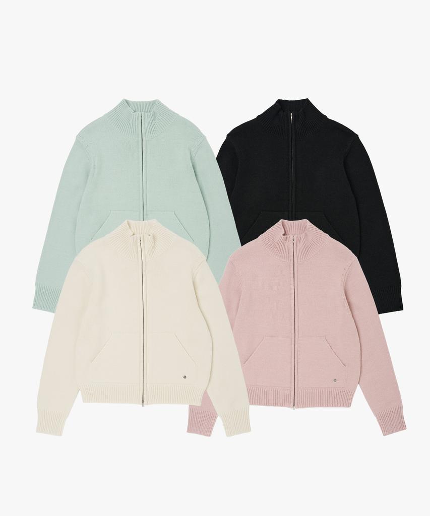 PLAC WOMEN High-Neck Zip-Up Knit_4 Colors