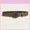 Style Leather Waist Belt With Alloy Buckle For Streetwear And Look