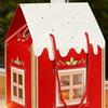 Christmas Cottage Gift Box 3D Pop Up House Boxes Festive Paper Craft with Snowflake Designs Reusable Packaging