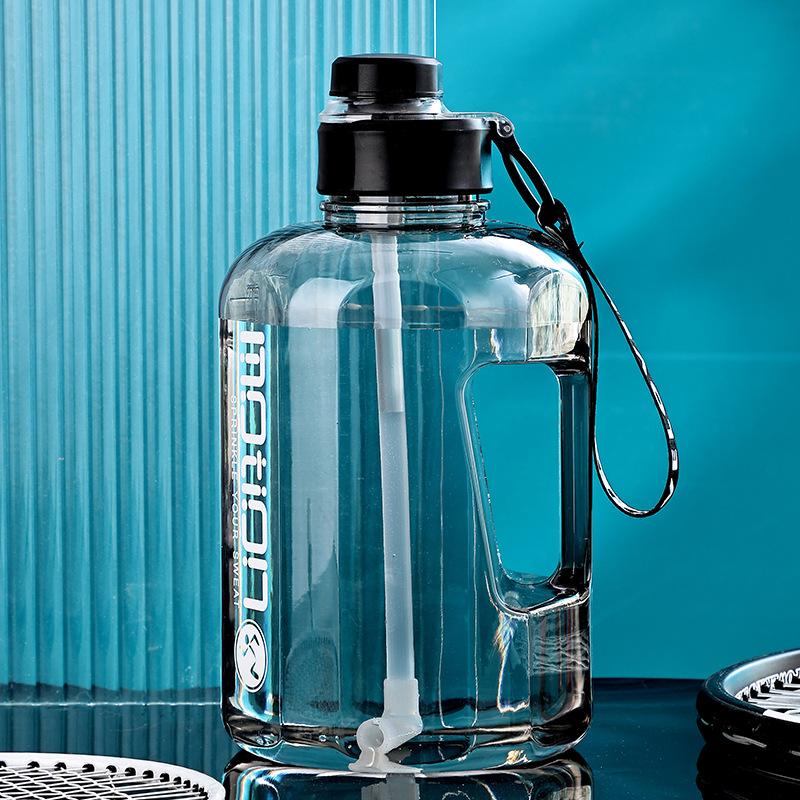 Water bottle Large capacity Internet celebrity straw big belly cup, sports kettle ton barrel, student portable plastic space cup