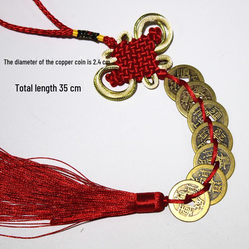 Emperors' Coins Pendant: Five or Six Copper Coin Gourd Pendants, Ideal As Gifts