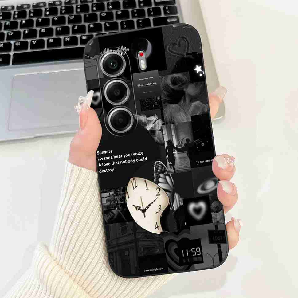 For Tecno Camon 40 Pro 5G Case Fashion Flower Cute Rabbit Soft Silicone Cover For Tecno Camon 40Pro 5G 6.78" Bumper Phone Cases