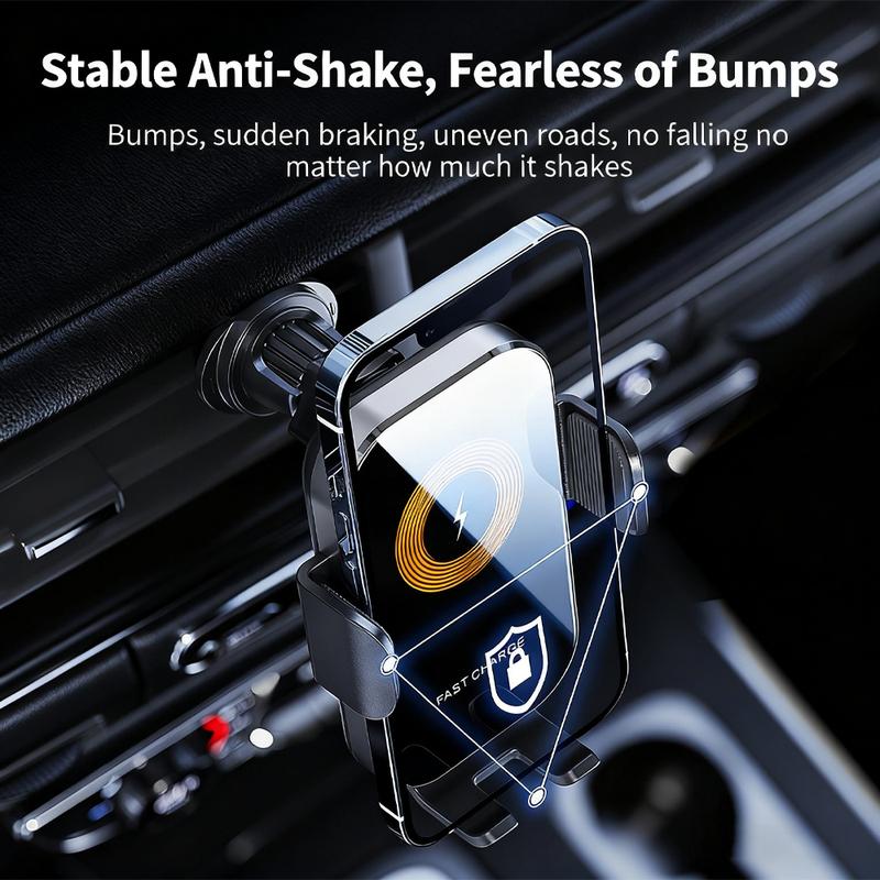 66/15W Car Wireless Charger Auto Car Mount Phone Holder Stand Fast Charging For iPhone Xiaomi Samsung Intelligent Sensing Holder