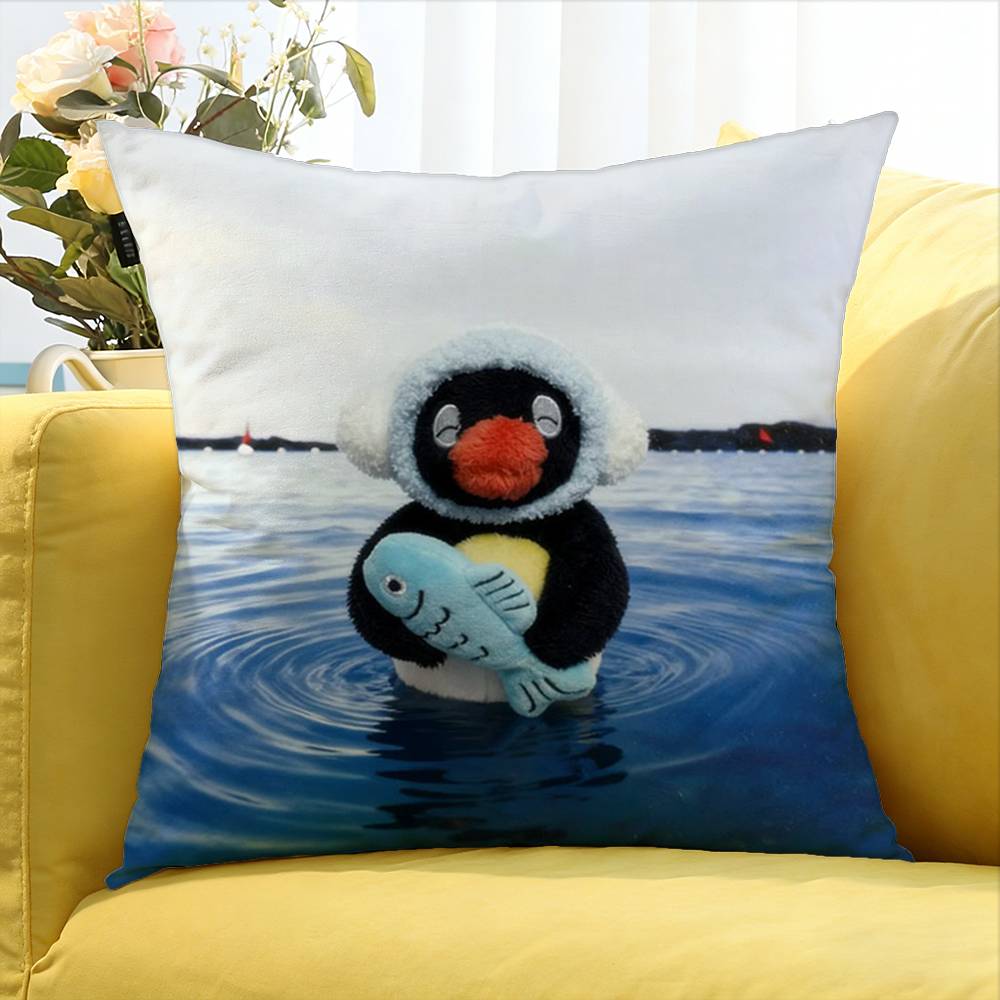 Cute P-Pingu World Various Sizes Square Pillow Case For Car Home Bedchamber Decor