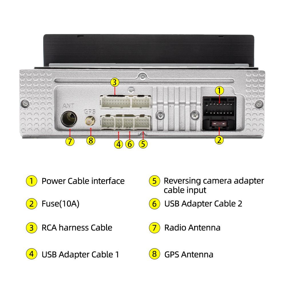 Универсальный автомобильный радиоприемник на базе Android, 1 Din, сенсорный экран 6,9 дюйма, 64 ГБ/2 ГБ, Carplay Android Auto, интеллектуальный мультимедийный плеер, Wi-Fi, GPS-навигация, FM-стерео