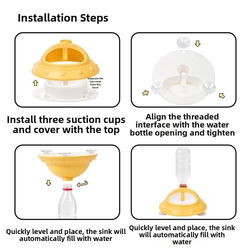 Plastic Pet Gravity Drinking Machine UFO Shaped Dog Water Fountain Cat Auto Water Bowl Living Room