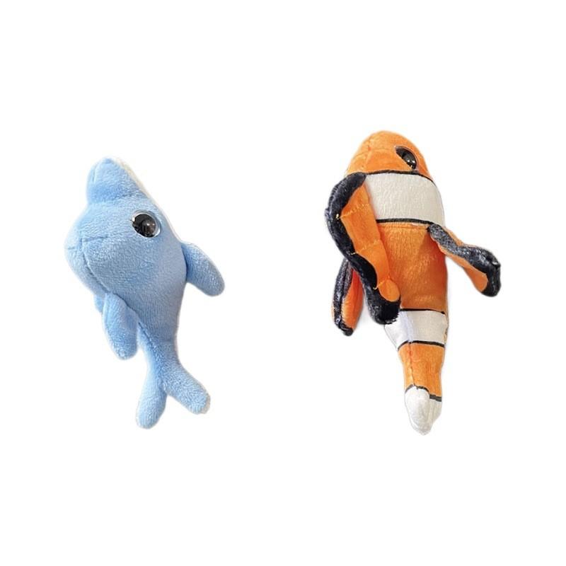 Plush Ocean Animal Refrigerator Magnet Set Including Bright Red Lobster And Cheerful Sea Star